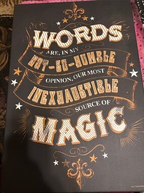 Harry Potter Wall Art - 'Words are... Magic' - Black & Orange
